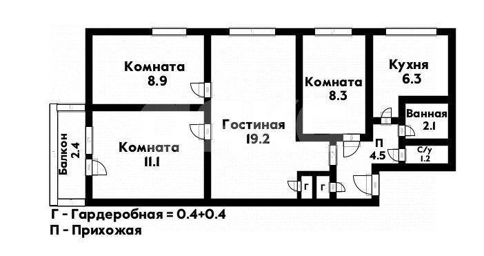 Фото №16: 4-комнатная квартира 62 м² - Геленджик, мкр. Толстый Мыс, ул. Гринченко, 38