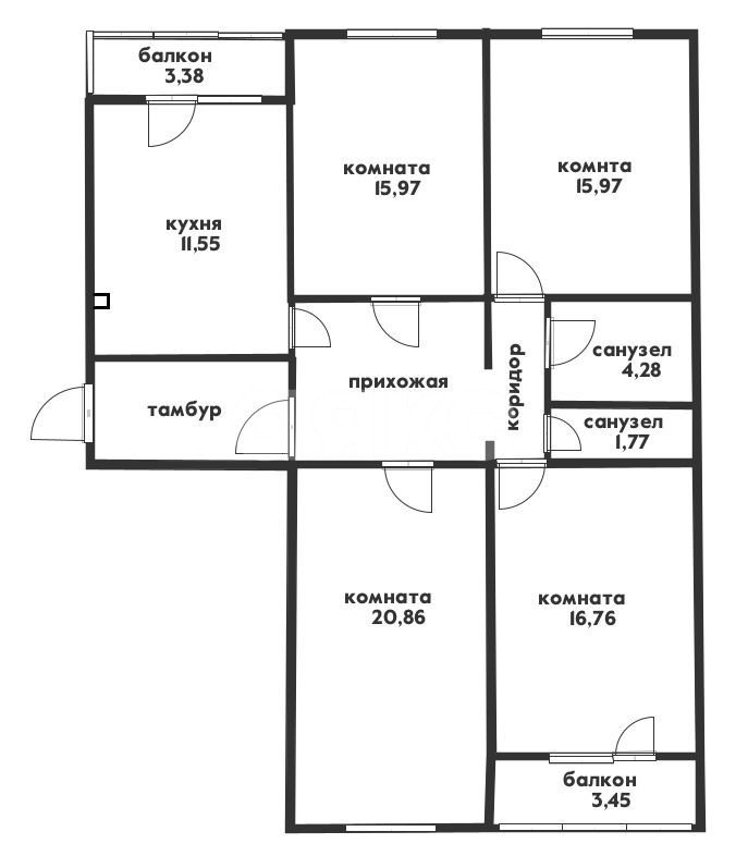 Фото №44: 4-комнатная квартира 97 м² - Геленджик, Южный, мкр. Южный, ул. Жуковского, 18